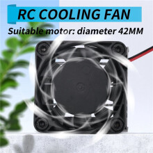 2 Stücke 42mm Motor KüHlung LüFter KüHlkörper KüHlung für 1/10 E-Maxx E-Revo Summit Arrma 1/8 Kraton Talion Typhon RC Auto,Schwarz