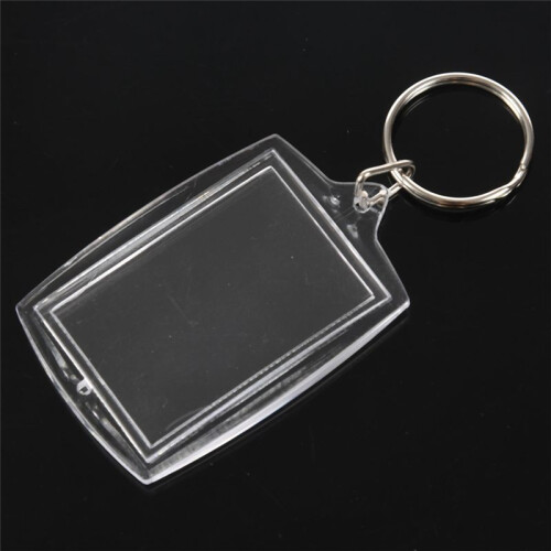 30Pcs Transparent Blank Insert Photo Picture Frame Key Ring Split Keychain 2