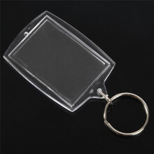 30Pcs Transparent Blank Insert Photo Picture Frame Key Ring Split Keychain