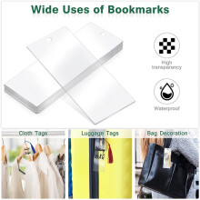 80 PCS Acrylic Bookmark Blank Clear DIY Unfinished Book Markers with Colorful Tassels for DIY Ornaments
