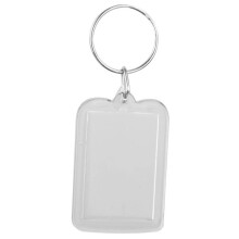 Lot of 20Pcs Keyring DIY Detachable White Rectangle Photo Frame Keyring 3.3X5cm