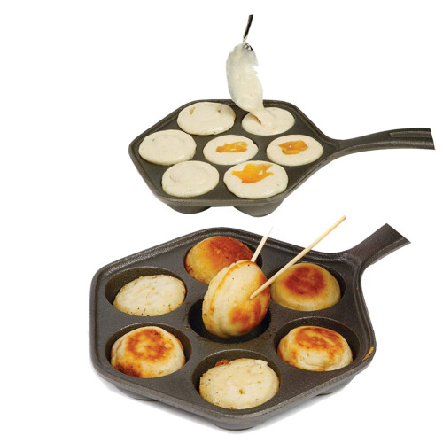 2X Antiadherente Relleno de Hierro Fundido Stuffedpancake Sartén 2