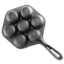 2X Cast Iron Stuffed Nonstick StuffedPancake Pan,Munk/Aebleskiver,House Cast Iron Griddle for Various Spherical Food