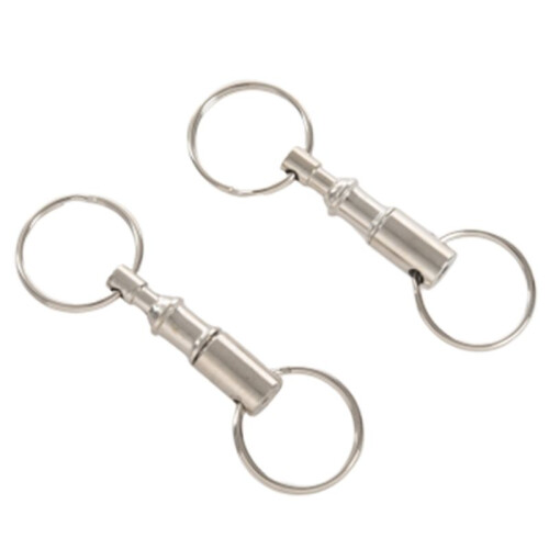 6 Pieces Removable Double Keychains Iron Nickel Double Detachable Keychain Double Keychain Rotating Ring Keychain 1
