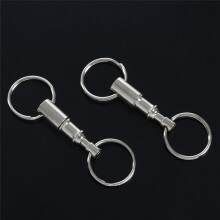 6 Pieces Removable Double Keychains Iron Nickel Double Detachable Keychain Double Keychain Rotating Ring Keychain