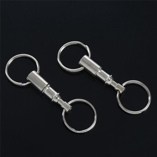 6 Pieces Removable Double Keychains Iron Nickel Double Detachable Keychain Double Keychain Rotating Ring Keychain