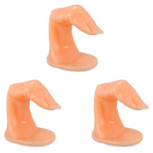 3X False Finger Mannequin for Training Acrylic Gel Fiberglass Nail Art-Orange.