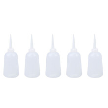 5X Clear White Plastic Sauce Oil Liquid Dispensing Squeeze Bottle 300ml