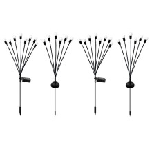 Confezione da 4 Luci Solari da Giardino, Luci Solari da Esterno, Luci A Forma di Lucciola per Patio, Decorazioni per Vialetti da Giardino, Luci