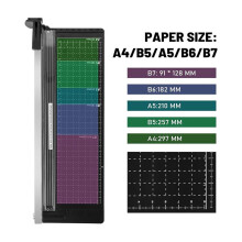Papiersnijder, Guillotinepapiersnijder met een Capaciteit van 8 Tot 12 Vel, Papiersnijder voor Zwaar Gebruik voor Karton, Papiersnijder