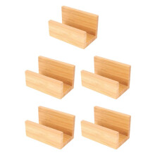 5X Bambus Holz Desktop Visitenkartenhalter für Schreibtisch Robuste Visitenkarte Display Stand für BüRo Geeignet für MäNner Frauen