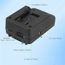 For  18V Battery to V Mount Battery Plate Converter Sturdy Multi Purpose PD100W Fast Charging Efficient Lights