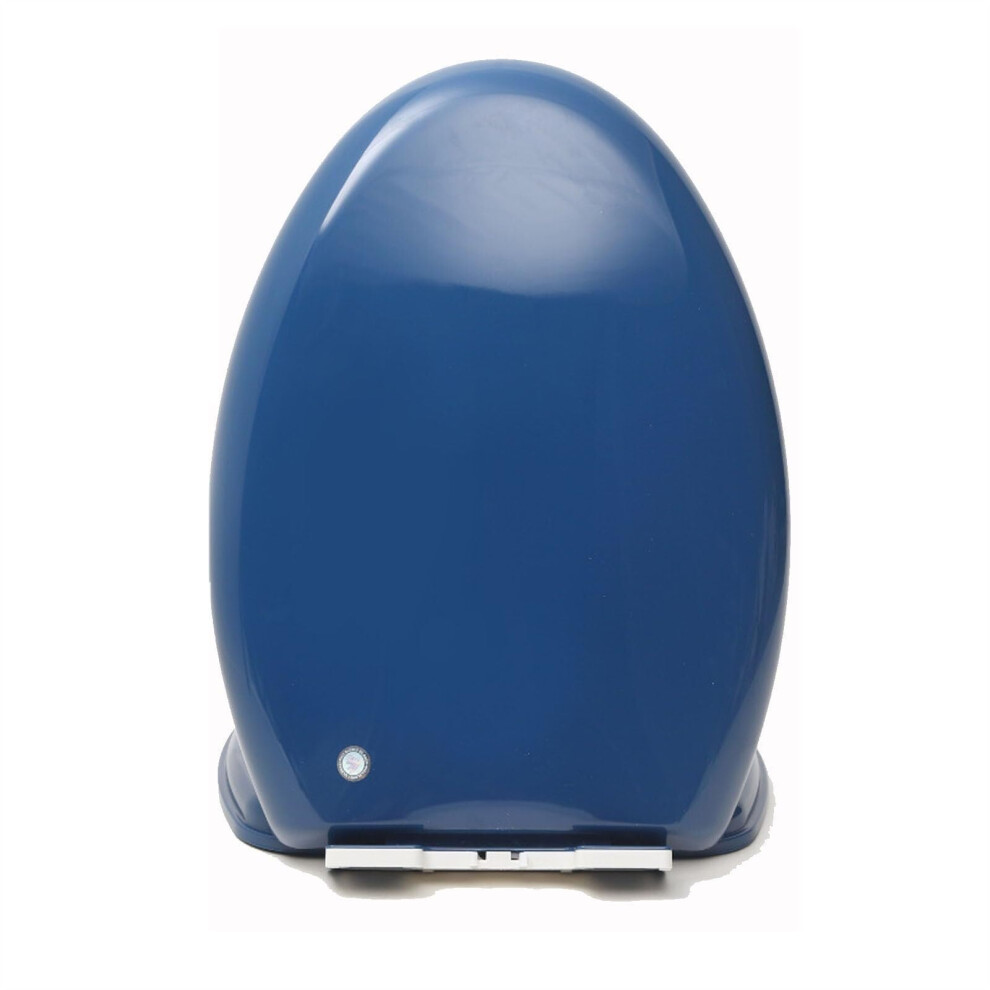 Sapphire Blue Elongated Toilet Seat Soft Close Quick Release Shockproof Adjustable Hinges 9169991516295