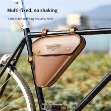 RZAHUAHU Bicycle Triangle Bag Brown Tool Kit Bicycle Front Frame Storage Bag Large Capacity Cycling Front Tube Bag