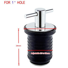 2X T-Handle Drain Plug Twist Marine Drain Plug Rubber Plug with Brass Handle Marine Fittings, 34X28mm