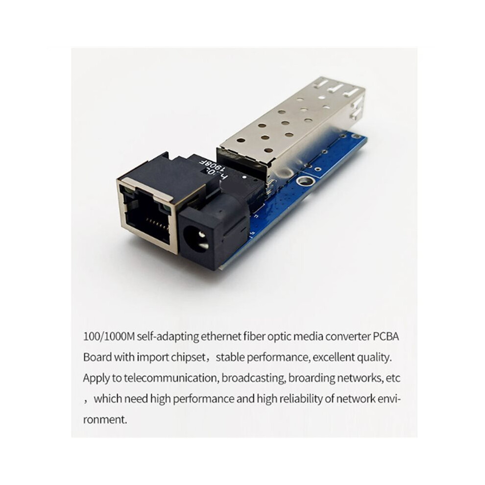 5X 100/1000M Fiber Media Converter Slot Sfp Transceiver Module Gigabit Pcba Fiber Optical Ethernet 6031926624517