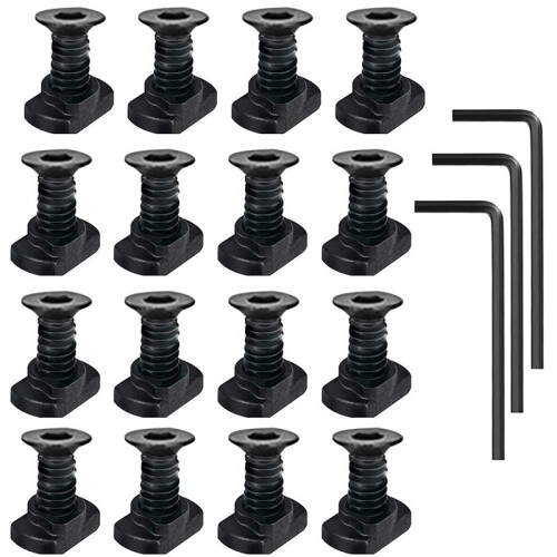 64 Pack M 4 T-Nut Metric Camming Screw Replacement Sets Compatible with Standard Rail Systems, with Thread Screws 1