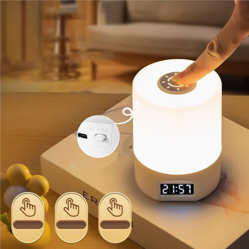 Rechargeable LED Night Light Timing Dimmable USB Table Lamp Baby Bedside Sleeping Reading Touch  Book Desk Lamp 2