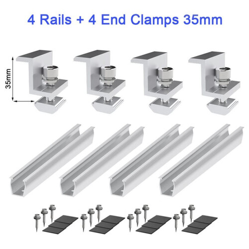 20x Solar Panel Mount Bracket Photovoltaic Panel Rail Solar Panel Mount Fastening Module with Mid 35mm 2