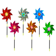 6-Pack24x50cm Durable Plastic Reflective Pinwheels for Bird Deterrence and Garden Decoration Featuring Wind-Activated Movement
