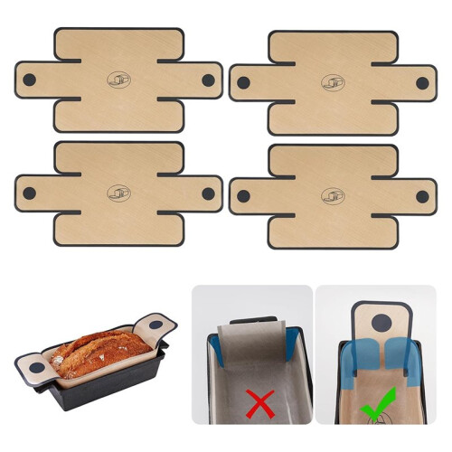 4-Pack Silikonformsfoder för Bröd, Återanvändbara och Non-Stick Silikonbrödslingor, Passar för 9,5x5, 10x5 Tums Brödformar, 1