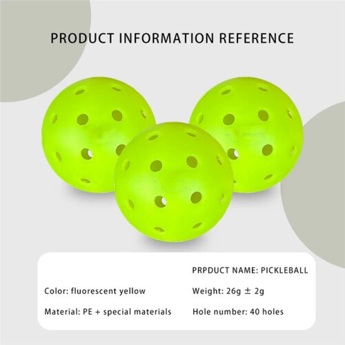 40 Pro Pickleball Balls - 40Pcs, High Visibility Green, Seamless Professional Training