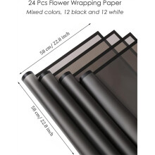 24 Vellen Bloemenpapier, Roze en Wit, Mat, Waterdicht, Geschikt Als Inpakpapier voor een Rozenboeket of Afstudeerboeket B