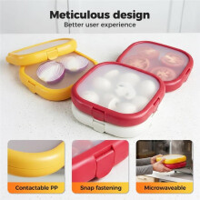 Reusable Silicone Storage Boxes, 2026 New Fresh Food Containers, Avocado Saver & Onion Storage for Avocado, Cut Onions A