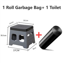 Multifunctional Portable Folding Toilet for Camping and Travel with Lid