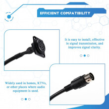Cabo de Extensão MIDI DIN Tipo D de 8 Pinos, Adaptador de Conector Fêmea para Macho, Cabo de Áudio para Montagem em Painel