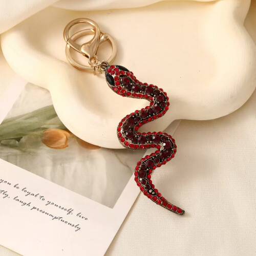 (red) Rhinestone Snake Keychain - Party Gift Essentials 2