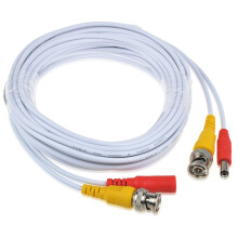 Jantoy 25ft White BNC Video Power Cable for 1080P HD Security Camera Compatible with SDC9443BC