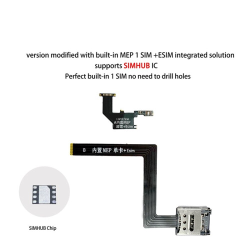US Version Modified Flex Cable Built-in MEP 1 SIM + ESIM Integrated Solution with SIMHUB IC for  17 Pro Max Repair 1