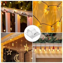 Hooks for Outdoor String Lights Clips 60 Pack Clips Clear Light Hook with 60 Waterproof Adhesive Backing