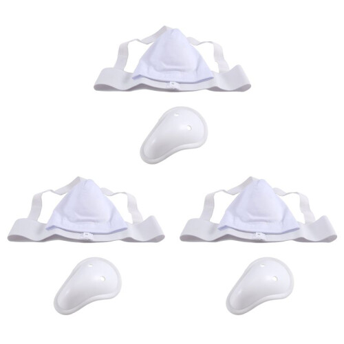 3X Groin Protector Cup Men, Boxing Kickboxing Muay Groin Guard, Ventilated Adjustable, Karate Fighting Training S