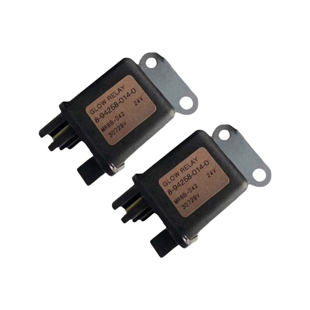 2X New High Quality Excavator Preheating Relay 24V 8-94258-014-0 8942580140 For 4Bd1 6Bd1 6Bg1 4Hk1 6Hk1 6031960139794