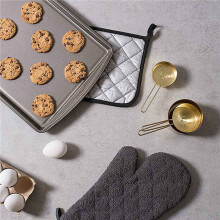 14 Pieces Black Cotton Pot Holders for Kitchen Oven Mitts, Machine Washable and Heat Resistant Hot Pad