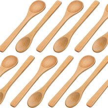 150 Pieces Wooden Spoon Small Soup Spoons Serving Spoons Condiments Spoons Wooden Honey Teaspoon Wood Brown