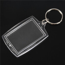 40Pcs Transparent Blank Insert Photo Picture Frame Key Ring Split Keychain