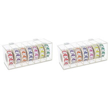 2X Acrylic Day of the Week Covered Label Dispenser 7-Slot Dispenser Wall Mount Sticker Roll Dispenser (No Label)