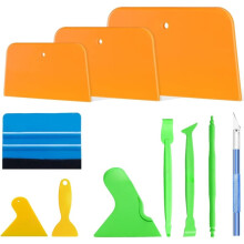 Auto Body Tools Set 11PCS - for Car Wrapping, Body Filler & Vinyl Application-Plastic Putty & Plastic Squeegee Kit