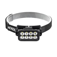 Lanterna de Cabeça Recarregável com Sensor de Movimento, 8 LEDs, para Pesca, Ideal para A Testa.