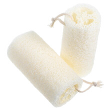 2Pcs Natural Loofah Bath Sponge Body Exfoliating Scrubber for Gentle Skin Cleaning and Rich Foam