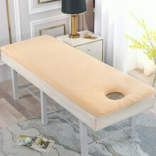 Massage Table Pad Lamb Wool Soft with Face Hole NonSlip Elastic Straps 190x70cm for Spa Salon