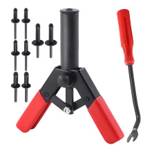 42Pcs Plastic Rivet Gun Set with 40Pcs 4Sizes Nylon Blind Rivets and 1Pcs Fastener Removal Tool, Hand Riveter Suitable