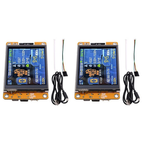 2X NMMiner NerdMiner 950KH/S Harshrate Bitcoin Crypto Solo Lottery Miner Atualizado com Tela Inteligente de 2,8 Polegadas