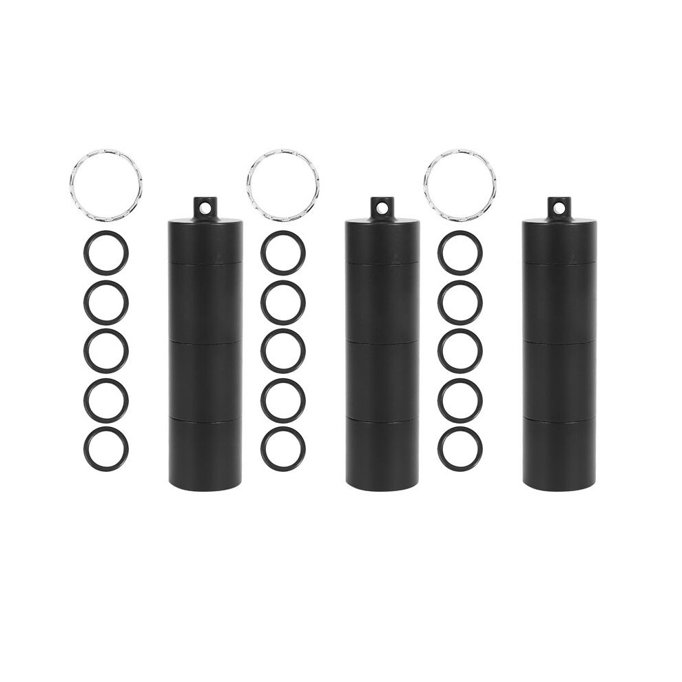 3X Portable Pill Cases, Metal Pocket Pill Boxes Keychain for Purse for Travel, 3 Compartment Daily Pill Container Holder