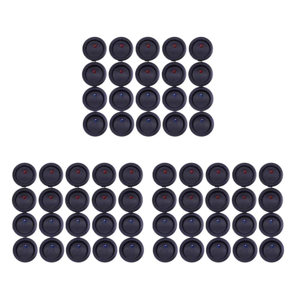 60 Pcs 12V 20A Amps /Off/ 3 Position Terminal Round Rocker Led Toggle & Red 4711164174518