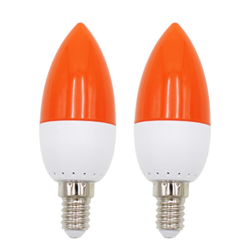 2X E14 LED-Farbkerzenspitze Birne, Farbe Kerzenlicht, Rot