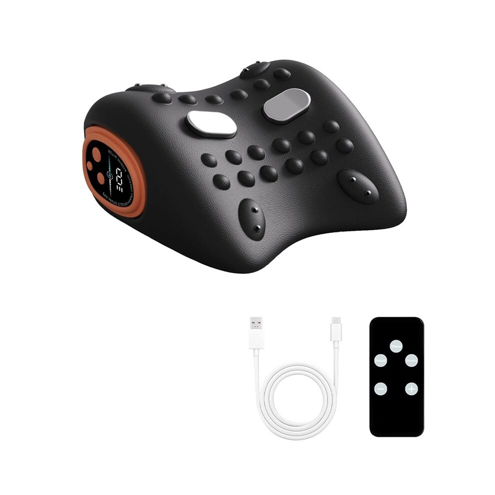 Neck Massage Pillow, Ems Pulse/Vibration/Heating, With Remote Control, Electric Cervical Traction Pillow A 6031982828690